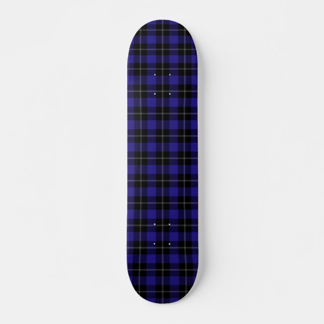 Skateboard Royal Blue Black Plaid (Devant)