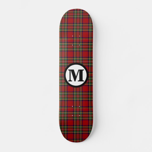 Skateboard Royal Stewart Tartan Plaid Scottish Clan Monogram (Recto)