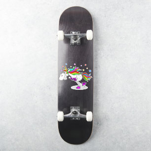 Skateboard RUNNING rainbow unicorn sticker 