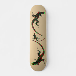 Skateboard Rustique Yin Yang Lizards