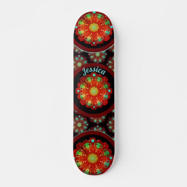 Skateboard Rythmes primaires Mandala Motif (Devant)