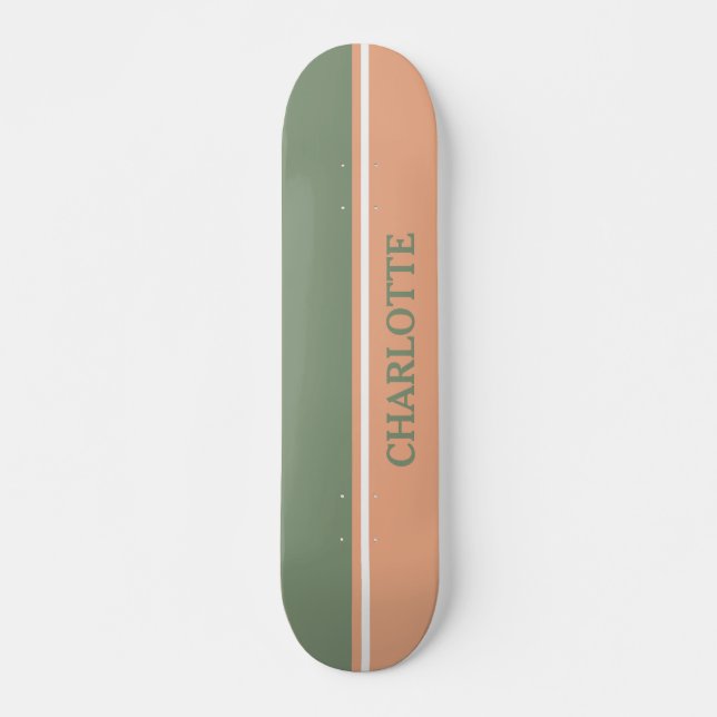 Skateboard Sage vert et rose pâle (Devant)