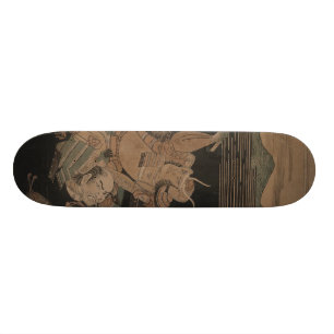 Skateboard Samouraïs combattant la nuit circa 1770
