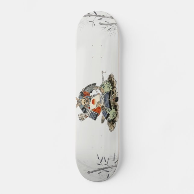 Skateboard Samouraïs Skateboards aquarelle paysage bambou (Recto)
