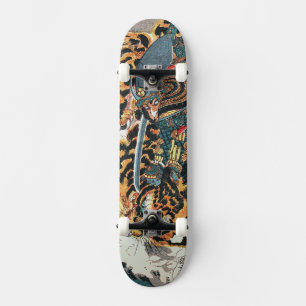 Skateboard Samurai combat un tigre, Kuniyoshi, Ukiyo-e