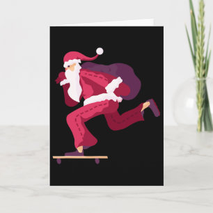 Skateboard Santa Claus Funny Christmas Gift Card