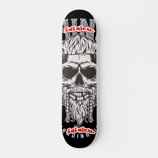 Skateboard Sauvage crâne viking (Devant)