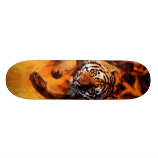 Skateboard SB sautant de flammes de tigre de Bengale