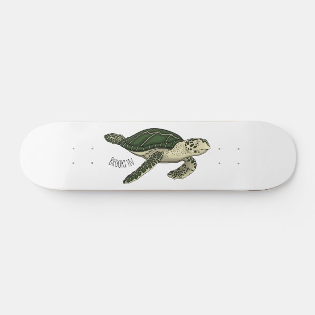 Skateboard Sea turtle cartoon (Horz)