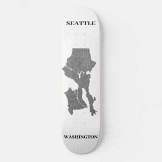 Skateboard Seattle, Washington Map Art