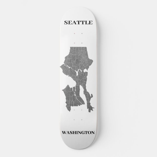 Skateboard Seattle, Washington Map Art (Recto)