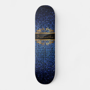 Skateboard Séquin Parties scintillant Bleu Disco Glitz Comp S