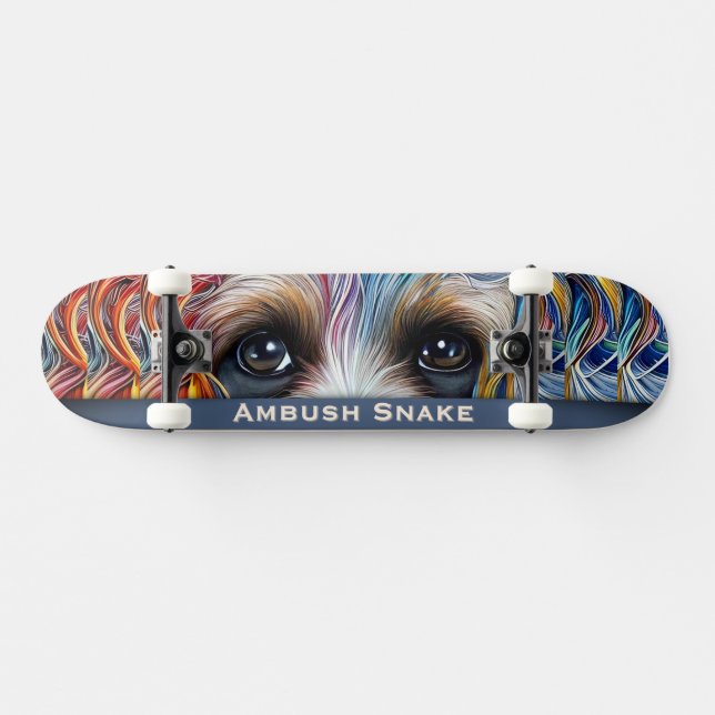 Skateboard Serpent d'embuscade personnalisé Pop Art Terrier (Horz)