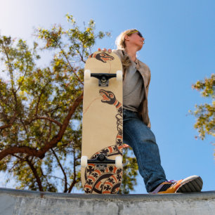 Skateboard Serpent rouge et noir