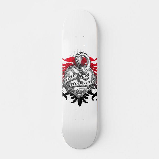 Skateboard Serpent rouge noir (Devant)