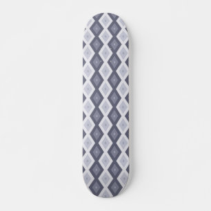 Skateboard Shades of blue grey diamond pattern