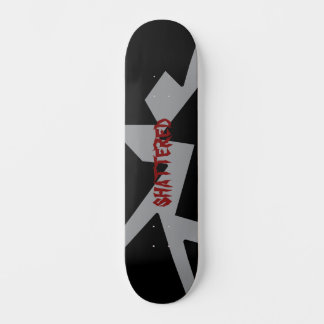 Skateboard shattered skate deck