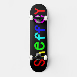 Skateboard Sheffey Bold Rainbow Fonts Skate Board