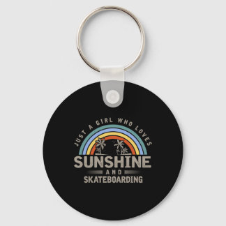 Skateboard Shirt. A Girl Who Loves Sunshine1  Keychain