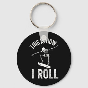 Skateboard Shirt Boys Skateboarding Kids Men Skele Keychain
