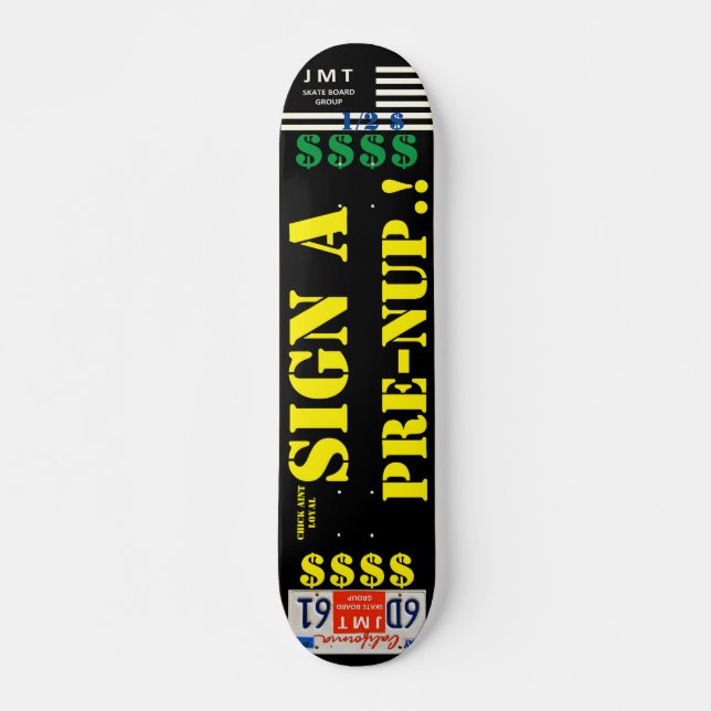 Skateboard SIGNER UN PLAN PRE NUP 7 3/4" Patinage (Devant)