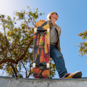 Skateboard Silhouette Abstraite du guerrier de Samurai