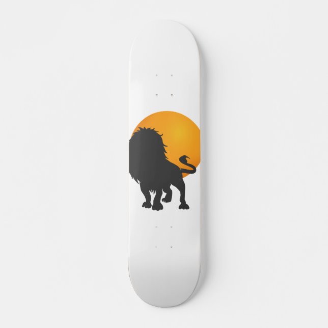Skateboard Silhouette de lion - Choisir la couleur arrière -  (Devant)