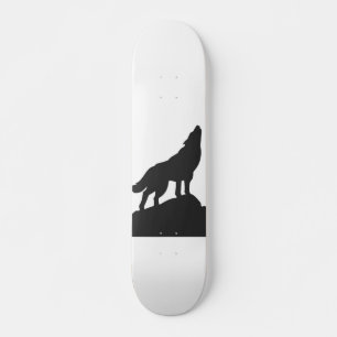 Skateboard silhouette de loup hurlant - Choisir la couleur ar
