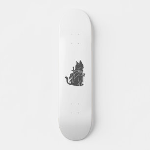 Skateboard Silhouette du chat guerrier - Choisir la couleur a