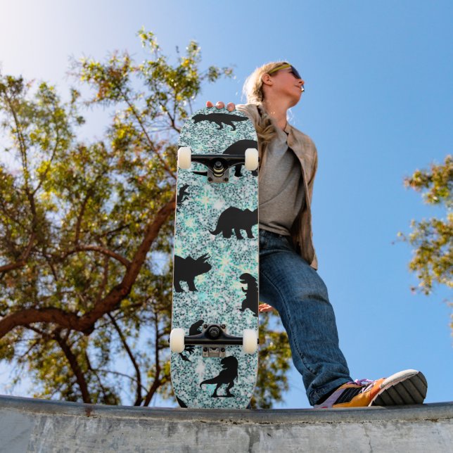 Skateboard silhouette requin requin pente de baleine Éperche  (Extérieur 1)