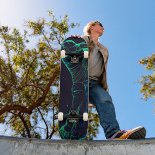 Skateboard Silhouette verte minimaliste Golfer