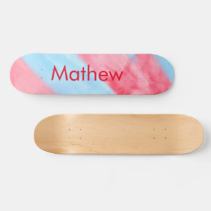 Skateboard simple initial letter monogram add your name red b