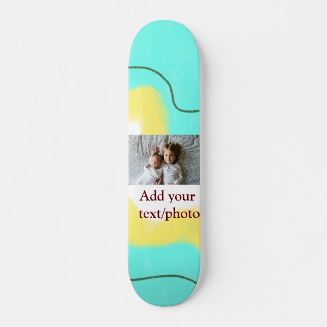 Skateboard simple minimum AJOUTER VOTRE TEXTE PHOTO NOËL yell (Devant)