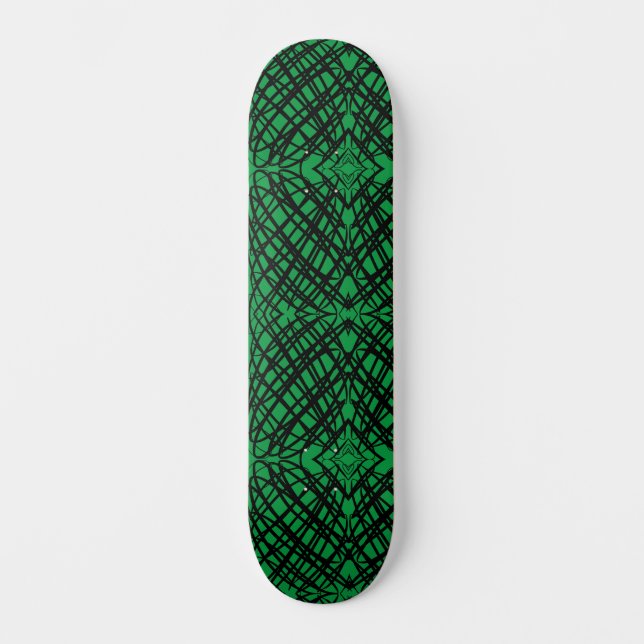 Skateboard Simple Scribble | Carreaux miroir | Vert | (Recto)