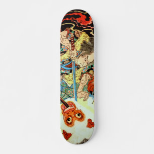 Skateboard Singe combattant japonais samouraïs