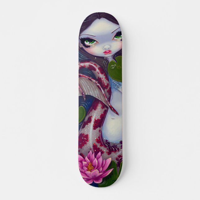 Skateboard Sirène avec la planche à roulettes rose de Lotus (Devant)