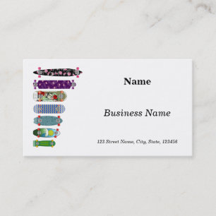 Skateboard Size Comparison Business Card
