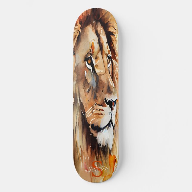 Skateboard skate aquarelle Golden Lion King (Recto)