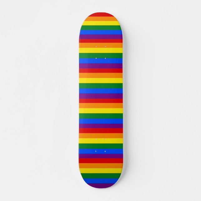 Skateboard Skate avec drapeau arc-en-ciel LGBT (Devant)