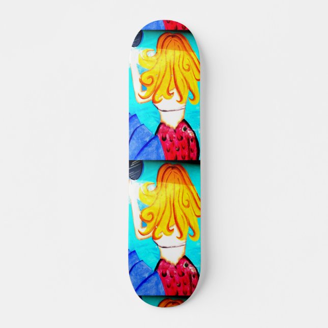Skateboard skate blonde mermaid (Devant)
