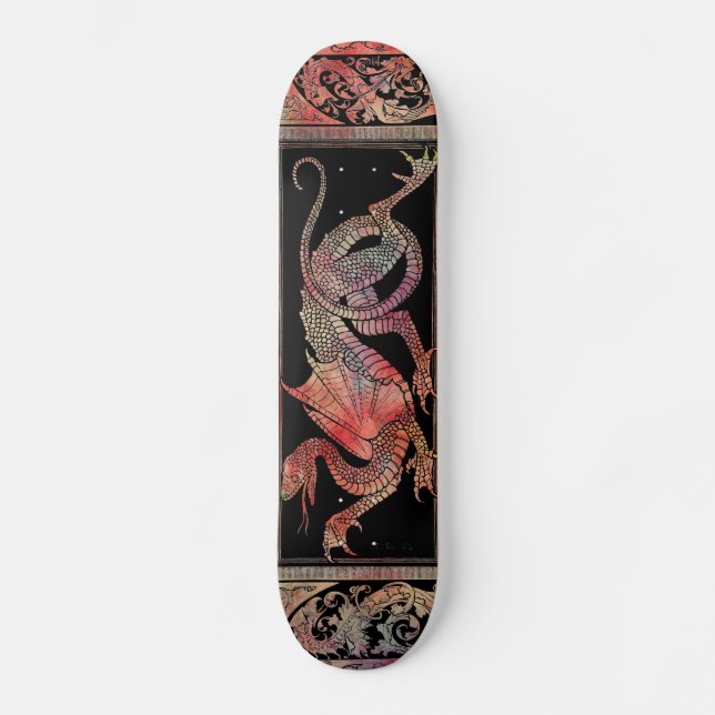 Skateboard Skate Dragon en marbre rose (Recto)