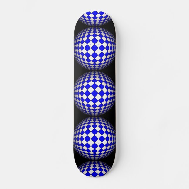 Skateboard Skate noir et bleu 3D Sphere Crazy (Recto)