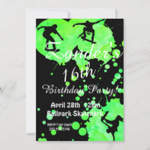 Skateboard Skate Park Invitation Anniversaire
