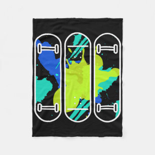 Skateboard Skate Skateboarding 90s Aesthetic Paint Fleece Blanket