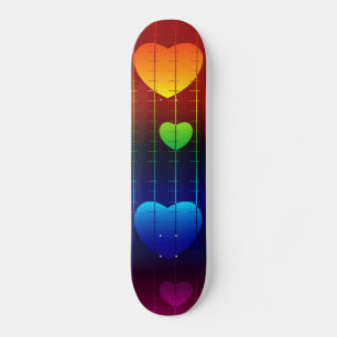 Skateboard Skateboard, Rainbow Heart Motif