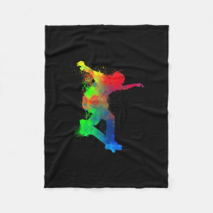 Skateboard Skateboarder - Modern Art Skateboarding Fleece Blanket