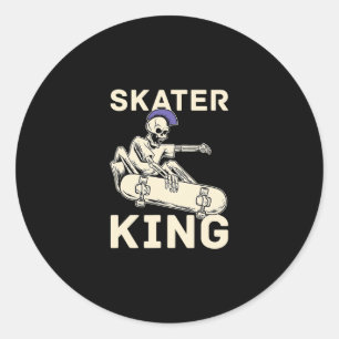 Skateboard Skateboarder - Skateboarding Skate King Classic Round Sticker