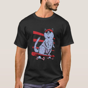 Skateboard Skateboarding Cat   T-Shirt