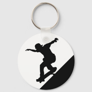 Skateboard Skateboarding Fun Silhouette Keychain