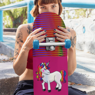 SKATEBOARD SKATEBOARDS UNICORN ROSE POUR LES FILLES